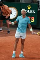 Rafael Nadal at the 2024 French Open at Roland Garros on May 27, 2024 in Paris, France. Nadal