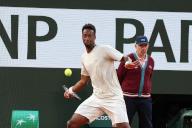 Gael Monfils plays his first round at the 2024 French Open at Roland Garros on May 27, 2024 in Paris, France. Photo by Nasser Berzane/Abaca/Sipa