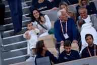 His wife Xisca Perello and his son Rafael Nadal Junior watch Rafael Nadal plays hi Men