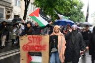 Protesters participate in a demonstration in solidarity with Gaza in Palestine and Kanaky, New Caledonia in Paris on June 1, 2024. Photo by Pierrick Villette/Abaca/Sipa