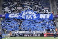 Tifo of KAA Gent pictured during a soccer match between KRC Genk and KAA Gent, Sunday 02 June 2024 in Genk, a Europe Play-off game for a place in next season