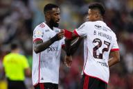 RIO DE JANEIRO, BRAZIL - JUNE 02: GERSON of Flamengo puts the captain