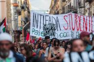 Hundreds of demonstrators in Palermo march in favor of the Palestinian people and against the Israeli occupation, on June 2, 2024. Palermo, Italy. (Photo by Antonio Melita/Pacific Press/Sipa USA