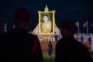 The portrait of Thai Queen Suthida seen during the 46th birthday celebration of Queen Suthida at Sanam Luang in Bangkok. (Photo by Peerapon Boonyakiat / SOPA Images/Sipa USA