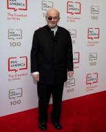 Salman Rushdie arrives on the red carpet for the 2023 PEN America Literary Gala at The Museum of Natural History in New York, New York, on May 18, 2023. (Photo by Gabriele Holtermann/Sipa USA