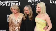 Martha Stewart, MJ Day and Kim Petras walking the red carpet at the 2023 Sports Illustrated Swimsuit Issue Launch Party at Hard Rock Hotel Times Square in New York, NY on May 18, 2023. (Video by Efren Landaos/Sipa USA)      