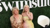 Martha Stewart and Kim Petras walking the red carpet at the 2023 Sports Illustrated Swimsuit Issue Launch Party at Hard Rock Hotel Times Square in New York, NY on May 18, 2023. (Video by Efren Landaos/Sipa USA)              