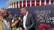 Rob Gronkowski attends the arrivals of Netflix\'s The Greatest Roast of All Time: Tom Brady at The Kia Forum in Inglewood, CA on May 5, 2024.  (Video by Corine Solberg\/Sipa USA)