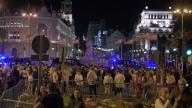 Real Madrid fans celebrate at Cibeles Fountain Plaza after Real Madrid