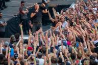 *NO UK* Bruce Springsteen and the E Street Band performing to a sell out crowd at Villa Park in Birmingham on Friday evening, the first concert Springsteen has done in England for seven years.He will play two concerts at Hyde Park,London,in July. 