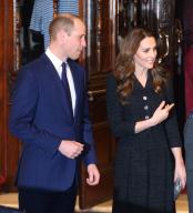 Duke Of Cambridge, Prince William and Catherine Duchess of Cambridge leaving The Noel Coward Theatre in London after attending The Charity Performance of 