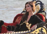 The new Bond Girl, French model and actress, Berenice Marlohe, is spotted during a Gondola ride in Venice, Italy. The actress is in Venice to attend the opening of OMEGA