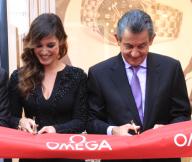 The new Bond Girl, French model and actress, Berenice Marlohe and OMEGA President Stephen Urquhart attend the opening of OMEGA