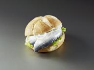 Herring in a bun with onions