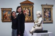 ST PETERSBURG, RUSSIA - MARCH 30, 2022: An exhibition titled "Florence Sculpture in the 15th Century" takes place at the State Hermitage Museum. The exhibition features 25 works made of terracotta, gypsum, majolica and wood, with several items from 