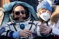 KARAGANDA REGION, KAZAKHSTAN â MARCH 30, 2022: Roscosmos cosmonaut Anton Shkaplerov is seen as the Soyuz MS-19 descent capsule lands 147km south-east of the town of Zhezkazgan. Sergei Savostyanov/TASS