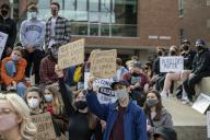 Minneapolis, Minnesota. University of Minnesota students gathered at the UMPD station to end the deployment of UMPD to quell protesters in Brooklyn Center. UMPD officers were deployed during protests over the police killing of Daunte Wright in 