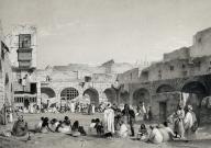 The slave market in Cairo, c. 1850, Egypt, Historic, digitally restored reproduction from a 19th century original