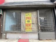 Gated storefront, Space for Rent sign, Queens, New York
