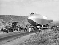 Culver City, California: June 16, 1946 The 220 foot long hull of Howard Hughes