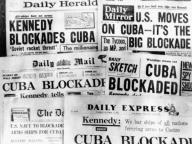 London, England: October 23, 1962 Banner headlines of Britain