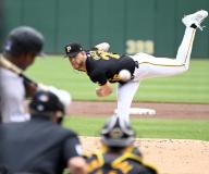 Pittsburgh Pirates pitcher Bailey Falter (26) starts against the Colorado Rockies at PNC Park on Sunday May 5, 2024 in Pittsburgh. Photo by Archie Carpenter