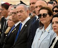 Israeli Prime Minister Benjamin Netanyahu attends a ceremony for Remembrance Day for the Fallen of Israel
