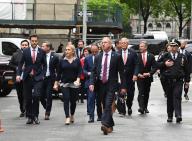 Rep. Matt Gaetz, R-FL, (L) and a group of politicians walk outside Criminal court in Manhattan on Thursday, May 16, 2024 in New York City.The hush money trial of former President Donald Trump continues with his former attorney Michael Cohen taking the stand for the third day. Photo by Louis Lanzano