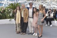 Talia Shire, Director Francis Ford Coppola, Roman Coppola, Cosima Mars and Romy Croquet attend the "Megalopolis" photocall at the 77th annual Cannes Film Festival at Palais des Festivals on Friday, May 17, 2024 in Cannes, France. Photo by Rocco Spaziani
