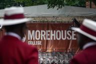 Members of the Morehouse Alumni wait for the commencement to begin at the 140th Morehouse College commencement exercises on Century Campus at Morehouse College in Atlanta, GA on Sunday, May 19, 2024. Photo by Megan Varner