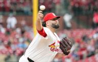 St. Louis Cardinals starting pitcher Lance Lynn delivers a pitch to the Baltimore Orioles in the first inning at Busch Stadium in St. Louis on Tuesday, May 21, 2024. Photo by Bill Greenblatt