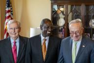 President of Kenya William Ruto meets with Senate Majority Leader Chuck Schumer, D-NY, Senate Minority Leader Mitch McConnell, R-KY, and a bipartisan group of senators at the U.S. Capitol in Washington, DC on Wednesday, May 22, 2024. Ruth