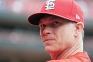 St. Louis Cardinals starting pitcher Sonny Gray looks into the stands from the dugout during a game against the Baltimore Oriole at Busch Stadium in St. Louis on Wednesday, May 22, 2024. Photo by Bill Greenblatt