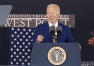 United States President Joe Biden delivers a graduation address at the West Point graduation ceremony in Michie Stadium at the United States Military Academy in West Point, New York on Saturday, May 25, 2024. Photo by John Angelillo