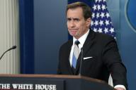White House national security communications adviser John Kirby speaks during a press briefing at the White House in Washington on Tuesday, May 28, 2024. Photo by Yuri Gripas