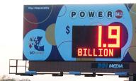 The Powerball sign in St. Louis shows drivers on Highway 64 that the jackpot is now up to 1.9 Billion, a new record, in St. Louis on Monday, November 7, 2022. Photo by Bill Greenblatt