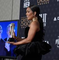 Angela Bassett appears backstage with the award for Best Supporting Actress for ???Black Panther: Wakanda Forever??? during the 28th annual Critics