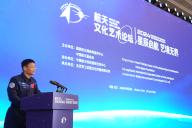 VCG111492499684 WUHAN, CHINA - APRIL 23: Professor\/astronaut Gui Haichao delivers speech during 2024 Space and Culture Art Forum on April 23, 2024 in Wuhan, Hubei Province of China. The 9th Space Day of China will fall on April 24. (Photo by Cui Nan\/China News Service\/VCG