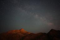 VCG111494587282 KORLA, CHINA - MAY 06: Eta Aquariids meteor shower lights up the night sky over the mountains on May 6, 2024 in Korla, Bayingolin Mongol Autonomous Prefecture, Xinjiang Uygur Autonomous Region of China. (Photo by Xue Bing\/VCG