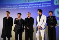 VCG111495979523 PARIS, FRANCE - MAY 13: (L-R2) Actor Hou Wenyuan, actor Huang Bo, director Wuershan and actor/singer Fei Xiang (aka Kris Phillips) attend 