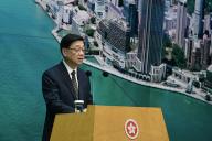 VCG111496026541 HONG KONG, CHINA - MAY 14: Hong Kong Chief Executive John Lee Ka-chiu speaks to the media ahead of an Executive Council meeting on May 14, 2024 in Hong Kong, China. (Photo by Li Zhihua/China News Service/VCG 