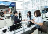 VCG111499538538 HONG KONG, CHINA - JUNE 01: Hong Kong young students check in at Hong Kong International Airport before boarding China\