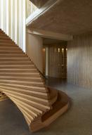 Sculptural timber staircase. ACME Offices, London, United Kingdom. Architect: ACME, 2024
