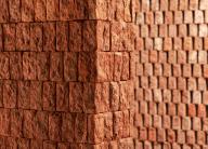Detail of exterior brick work. Casa Terreno, n/a, Mexico. Architect: Fernanda Canales, 2018