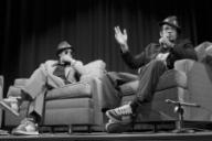 MARIO VAN PEEBLES and MELVIN VAN PEEBLES during the Q and A session at the BLACK ARTS FESTIVAL, debuting the Melvin and Mario Van Peebles film 