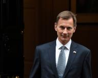 Jeremy Hunt, the Chancellor of the Exchequer, leaves No.11 Downing Street as he heads to the UK parliament to make his Autumn statement as inflation rose to 11.1