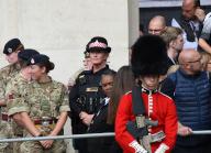 Penny Lancaster, Lady Stewart is married to rock singer Rod Stewart. Seen here on reserve police duty during the state funeral of Queen Elizabeth II. September