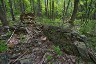 UNITED STATES - May 07, 2018: Homesteader or pioneer cabin ruins along the Rose River in the Shenandoah National Park, Virginia. (Photo By Douglas Graham/WLP)