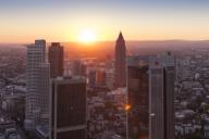 Germany, Hesse, Frankfurt, Cityview at sunset