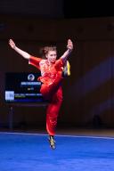 (240504) -- STOCKHOLM, May 4, 2024 (Xinhua) -- Anna Stacherowski of Germany competes at the 19th European Wushu Championships in Stockholm, capital of Sweden, on May 3, 2024. (Photo by Wei Xuechao\/Xinhua
